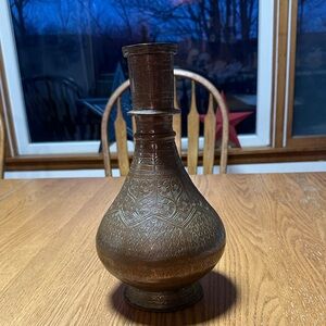 Elegant Antique Brass Vase